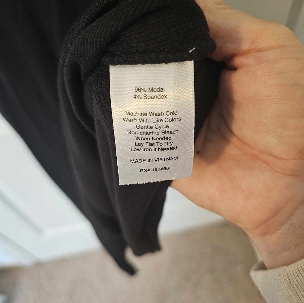 Stitch Fix Goldray NWT Blaise Ribbed Jersey Black Wrap Dress Petite Size L - Picture 4 of 5